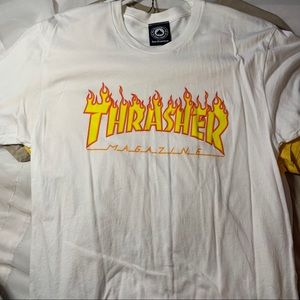 Thrasher flame logo White tee